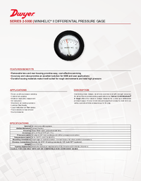 Thumbnail of document Data Sheet - 2-5000 Minihelic II Differential Pressure Gage